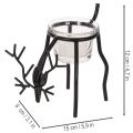 Reindeer candle holder with tealight glass, 15cm | Floristik24.co.uk