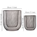 Modern candleholder Black metal basket Ø28.5/18cm Set of 2 | Floristik24.co.uk