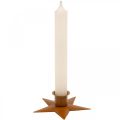 Floristik24 Candlestick candles Advent star brown Ø9.5cm 4pcs