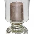 Floristik24 Lantern glass candle glass antique look silver Ø13cm H24cm