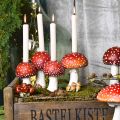 Floristik24 Toadstool candle holder red, white For 4 stick candles 28.5 × 17 × 16cm
