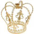 Floristik24 Crown with candle holder, decoration for Christmas, metal decoration, decorative crown golden Ø19.5cm H16cm
