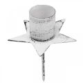 Floristik24 Star to stick, pointed candle holder, Advent decoration, candle holder made of metal white, shabby chic Ø6cm
