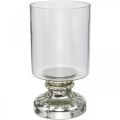 Floristik24 Lantern glass candle glass antique look silver Ø13cm H24cm