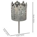 Set of 2 Metal Tealight Holders with Spike in House Design 6cm Silver | Floristik24.co.uk