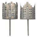 Set of 2 Metal Tealight Holders with Spike in House Design 6cm Silver | Floristik24.co.uk