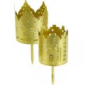 Candle holder city gold tealight holder metal Ø6.5cm 4pcs | Floristik24.co.uk