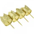 Candle holder city gold tealight holder metal Ø6.5cm 4pcs | Floristik24.co.uk