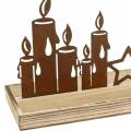 Floristik24 Wooden tray candle silhouette patina 50cm × 17cm