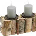 Floristik24 Table decoration Advent birch candlestick wood 45 × 8cm H9cm