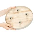 Round Wooden Candle Tray for Four Taper Candles - 30cm | Floristik24.co.uk