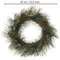 Artificial Pine Branch Wreath with Cones 60 cm Green | Floristik24.co.uk