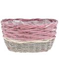 Floristik24 Basket oval set of 3 pink, nature