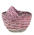 Floristik24 Basket round set of 3 Ø14cm - 24cm pink, natural