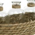 Floristik24 Decorative basket with 3 bottles table decoration seagrass natural 22×11.5×14cm