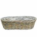 Floristik24 Planting basket oval natural, washed white 37/43 / 49cm, set of 3
