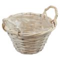 Floristik24 Basket with handles Chip basket plant basket whitened Ø18cm H12cm