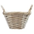 Floristik24 Basket with handles Chip basket plant basket whitened Ø18cm H12cm