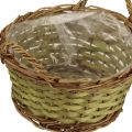 Floristik24 Basket round woven plant basket with handles green Ø24cm H17cm