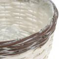 Floristik24 Decorative basket round for planting white, brown plant pot Ø20cm
