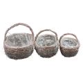 Floristik24 Basket with handle plant basket whitewashed 40/34/27cm set of 3