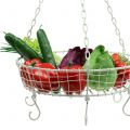 Floristik24 Kitchen hanger basket with hooks white Ø41cm