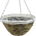Floristik24 Bowl for hanging, hanging basket, flower basket nature, white Ø30.5cm