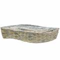 Floristik24 Basket for planting wavy nature, washed white 60×20/48.5×15/42×11cm set of 3