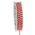 Floristik24 Red and White Zigzag Twine on Roll, 3mm x 20m, Polyester for Crafting and Gift Wrapping