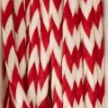 Red and White Zigzag Twine on Roll, 3mm x 20m, Polyester for Crafting and Gift Wrapping | Floristik24.co.uk