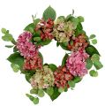 Floristik24 Wreath hydrangeas Ø60cm green, pink 1p