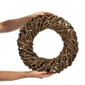 Decorative wreath made of natural branches, rattan wreath, round, large, 45cm. | Floristik24.co.uk