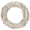 Floristik24 40cm Whitewashed Twig Wreath – Natural Wooden Decoration for DIY and Home Styling