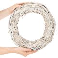 40cm Whitewashed Twig Wreath – Natural Wooden Decoration for DIY and Home Styling | Floristik24.co.uk