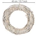 40cm Whitewashed Twig Wreath – Natural Wooden Decoration for DIY and Home Styling | Floristik24.co.uk