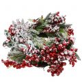 Floristik24 Wreath of green with red berries frosted 36cm