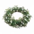 Floristik24 Decorative wreath eucalyptus and artificial cones Ø45cm green, white