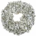 Floristik24 Wreath of oak leaves washed white Ø38cm