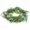 Floristik24 Decorative wreath eucalyptus, fern, flowers Artificial wreath table wreath