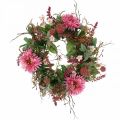 Floristik24 Autumn wreath silk flowers pink gerbera thistle table wreath Ø32cm