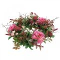 Floristik24 Autumn wreath silk flowers pink gerbera thistle table wreath Ø32cm