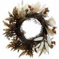 Floristik24 Decorative wreath artificial dry grass and fruits door wreath Ø50cm