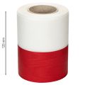 White and red moiré wreath ribbon, 125mm - mourning ribbon, decorative ribbon, bow ribbon, festive ribbon, 25m roll | Floristik24.co.uk