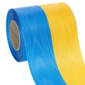 Floristik24 Blue and yellow moiré wreath ribbon, 100mm, national ribbon, club ribbon, decorative ribbon, festive mourning ribbon, acetate
