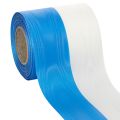 Floristik24 Moiré blue and white wreath ribbon, 100mm decorative taffeta ribbon