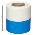 Moiré blue and white wreath ribbon, 100mm decorative taffeta ribbon | Floristik24.co.uk
