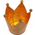 Tea light holder crown rust gold look metal decoration H11cm | Floristik24.co.uk