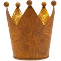 Tea light holder crown rust gold look metal decoration H11cm | Floristik24.co.uk