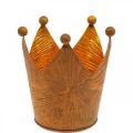 Floristik24 Tea light holder crown rust gold look metal decoration H10cm