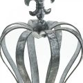 Floristik24 Decorative crown, table decoration, metal decoration silver, washed white H16cm Ø11cm